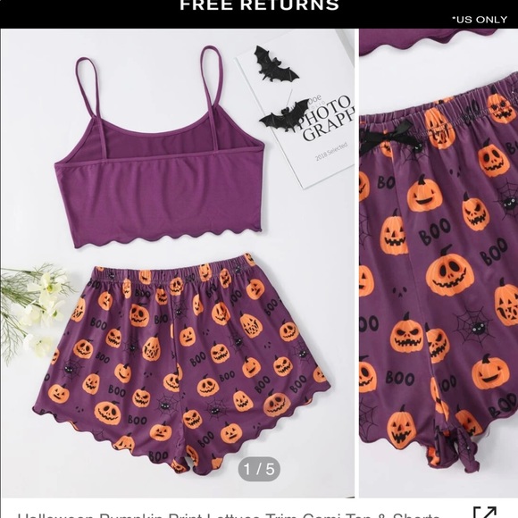Cute pumpkin Halloween pajama coord lounge set - Picture 7 of 7